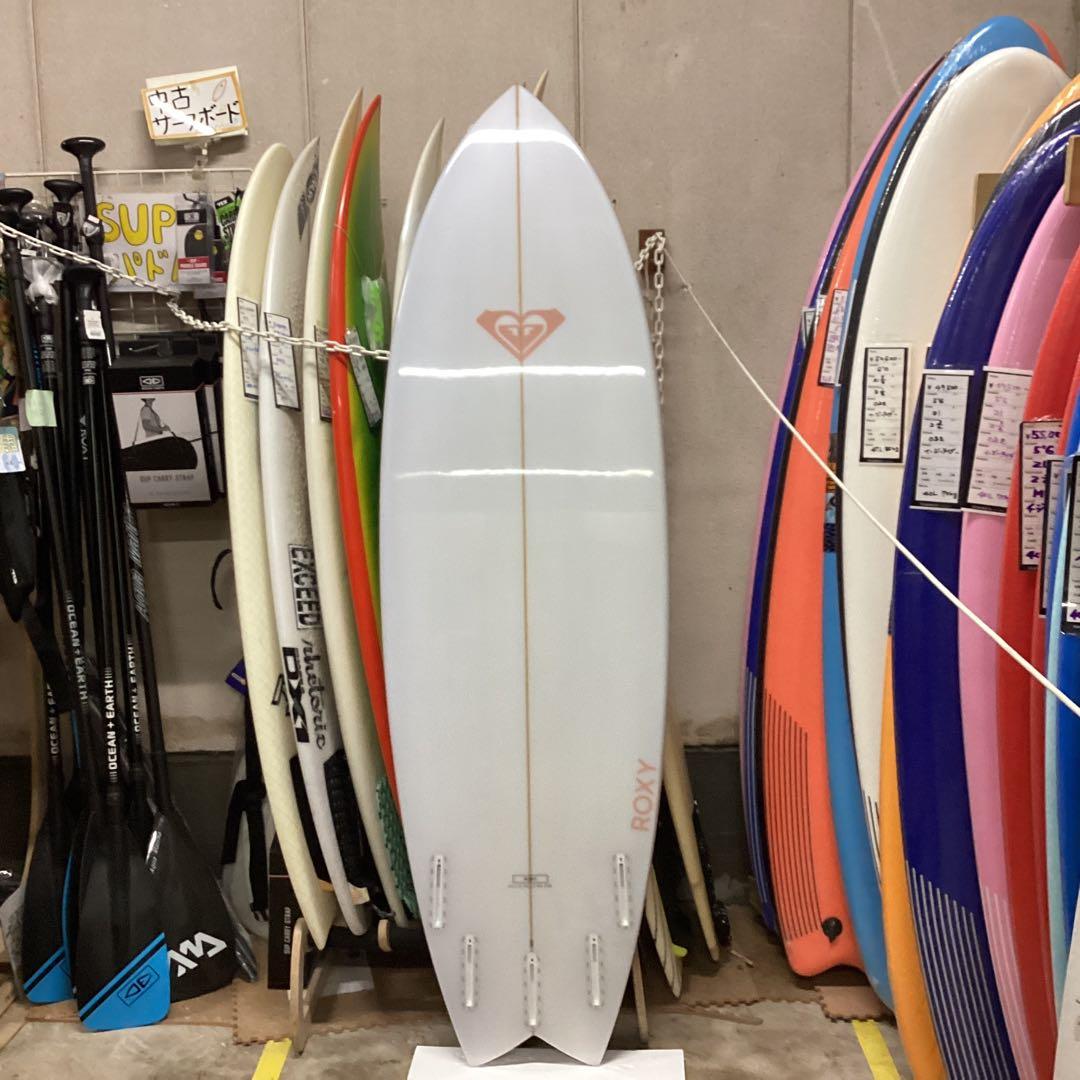 新品女子に大人気ROXY 188cm6’2テイクオフ楽々フィッシュ展示品格安　白