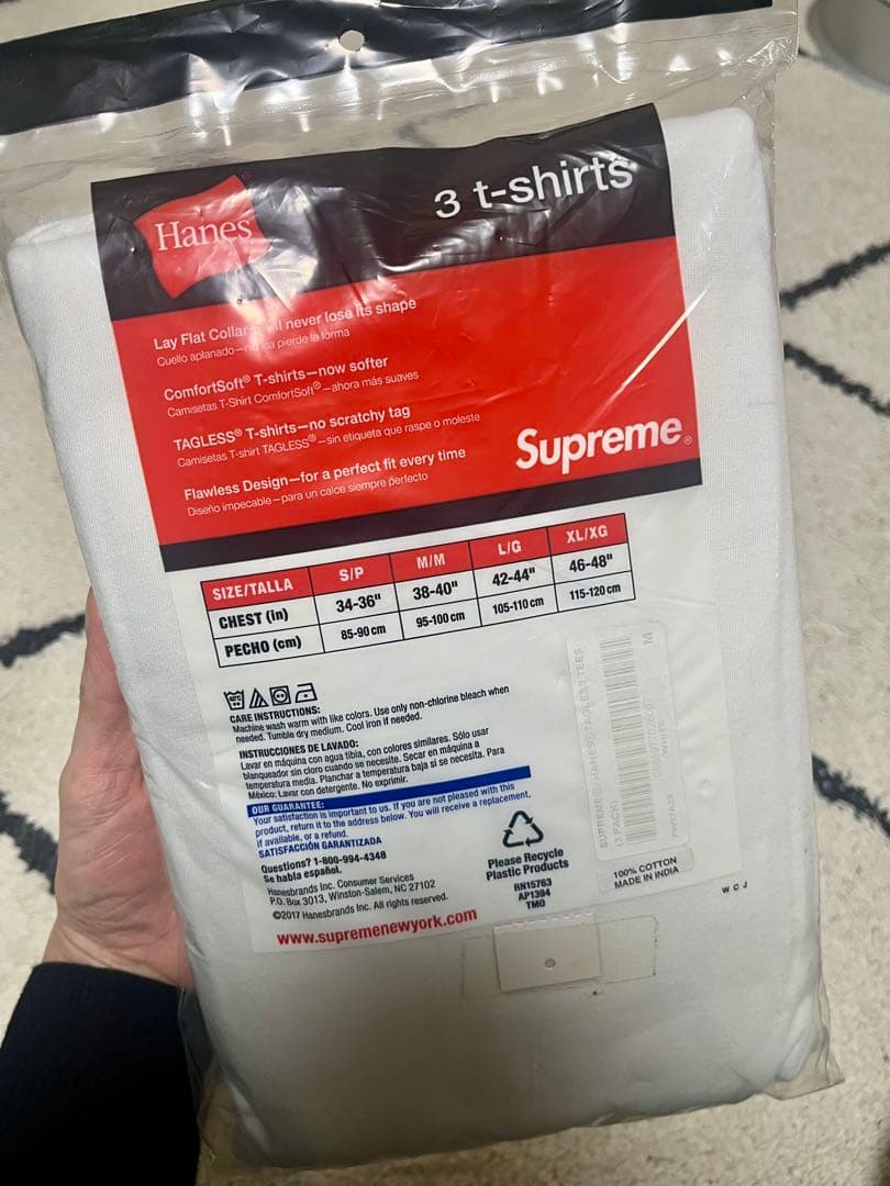 supreme ×Hanes コラボTシャツセット（白/ピンク）