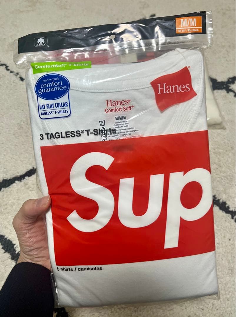 supreme ×Hanes コラボTシャツセット（白/ピンク）