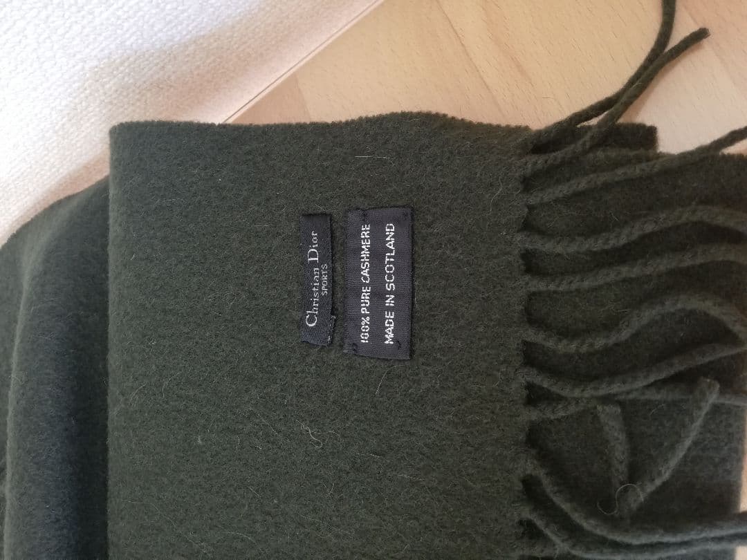 Christian Dior カシミヤマフラー ダークグリーン