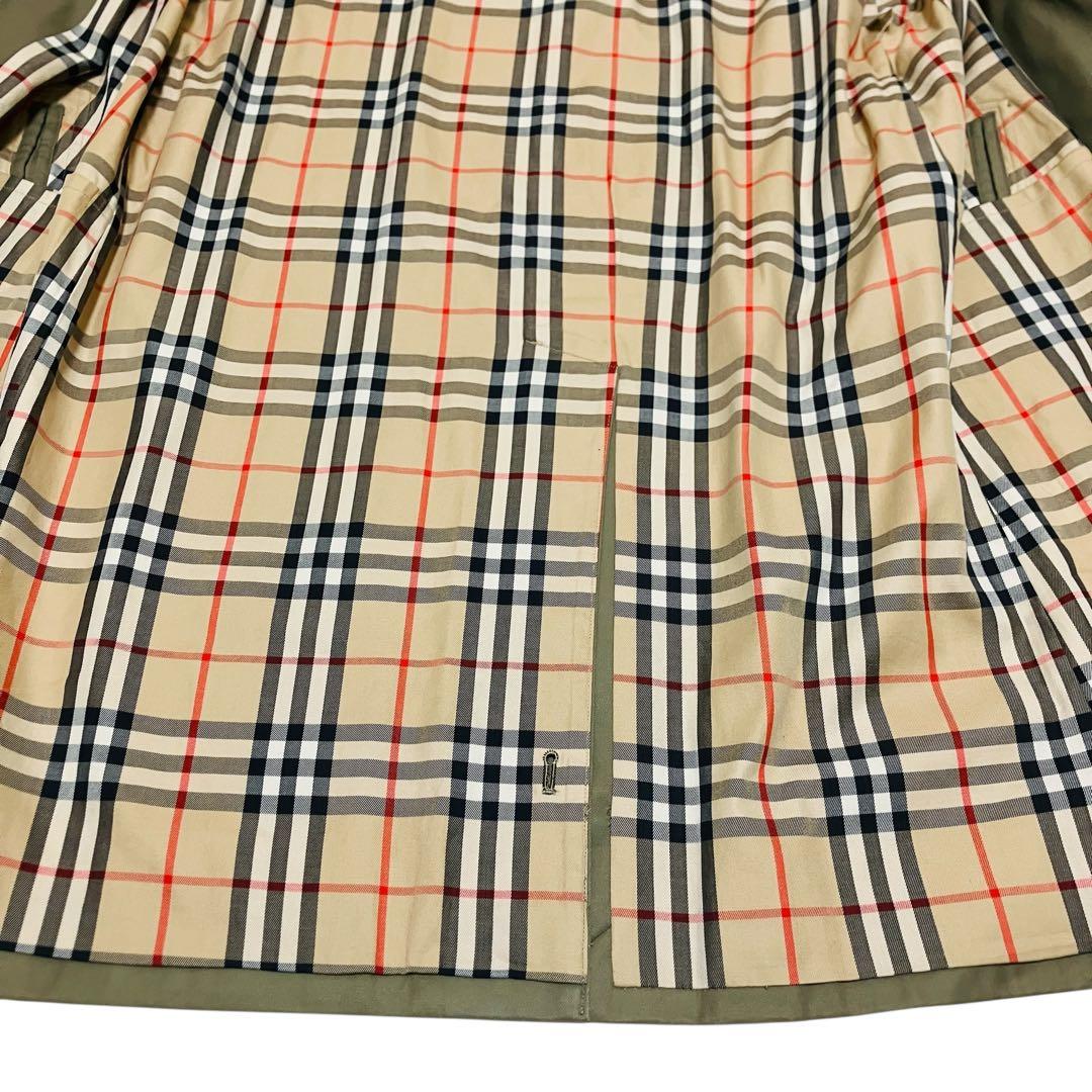 90's 美品✨バーバリーズ ステンカラーコート　ノバチェック　玉虫色　白タグ