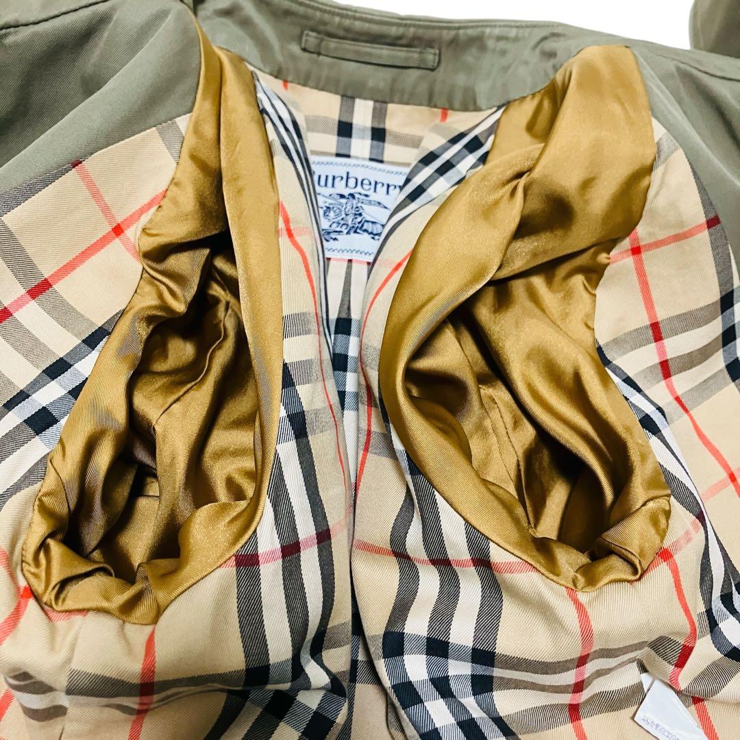 90's 美品✨バーバリーズ ステンカラーコート　ノバチェック　玉虫色　白タグ