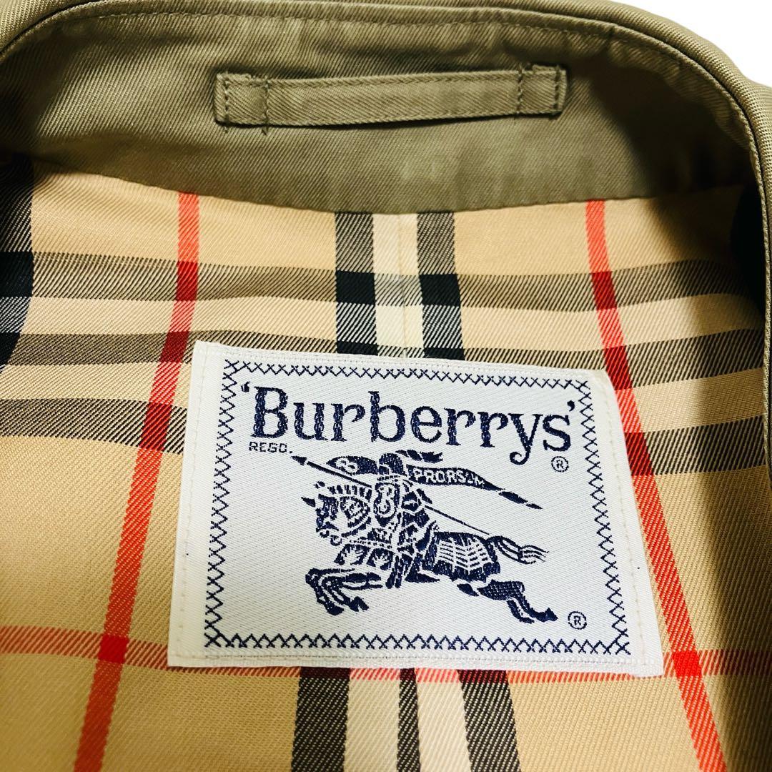 90's 美品✨バーバリーズ ステンカラーコート　ノバチェック　玉虫色　白タグ