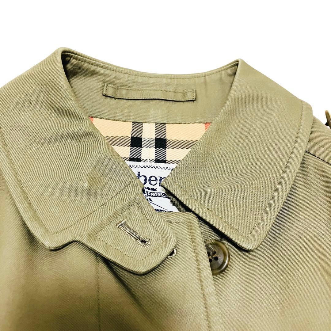 90's 美品✨バーバリーズ ステンカラーコート　ノバチェック　玉虫色　白タグ