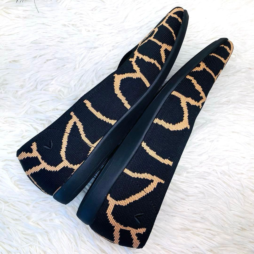 【極美品】希少VIVAIA 38 キリン柄 スクエアトゥ　シュークリップタッセル