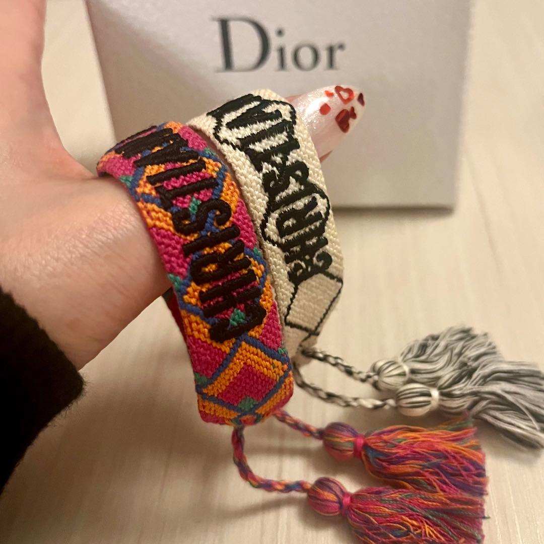 Dior ディオール　ミサンガ　ピンク系とホワイト系２個セット