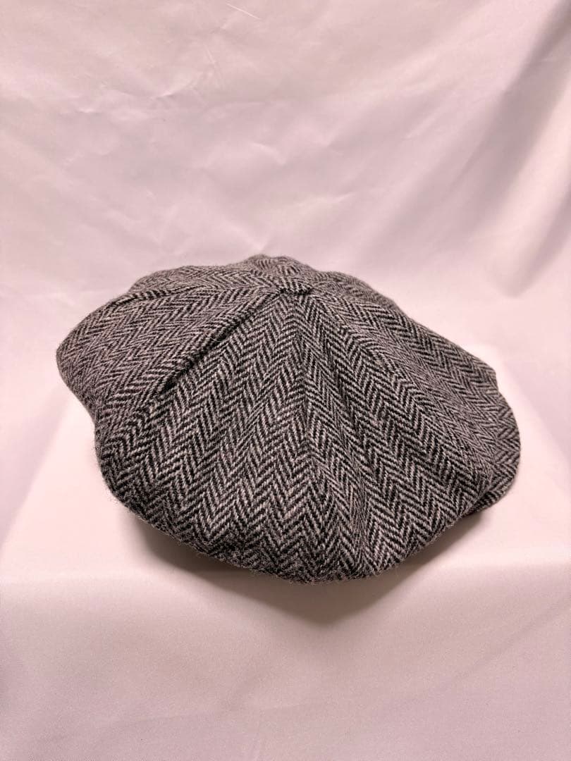 新品　別注ハリスツイード　ハンナハッツ　キャスケット帽　ヘリンボーン