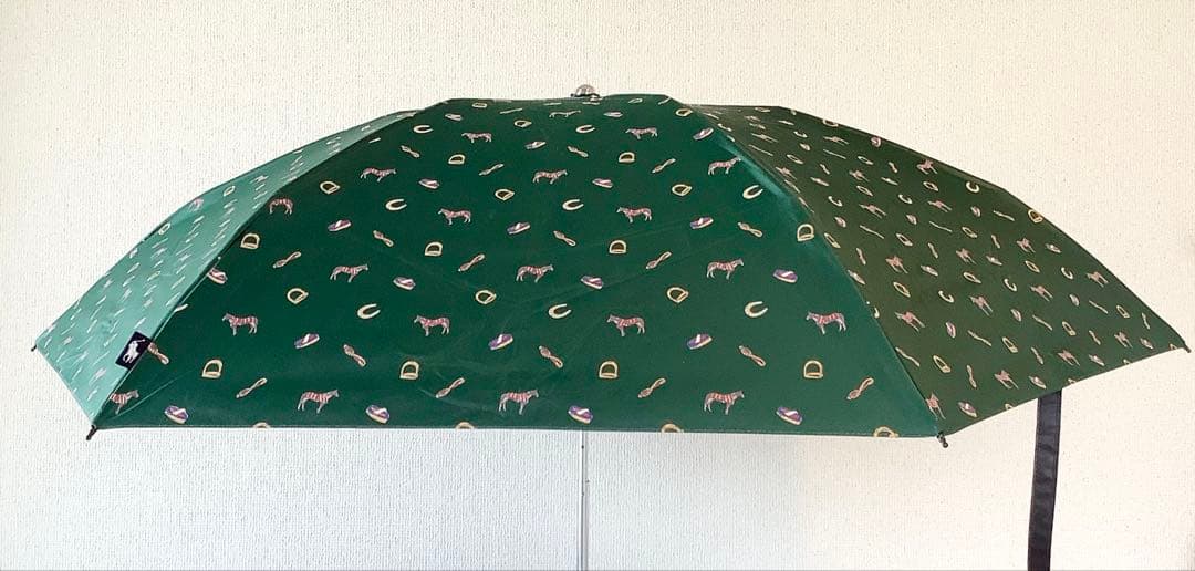 新品★ポロラルフローレン★馬具柄 晴雨兼用折りたたみ傘 日傘 男女兼用★グリーン