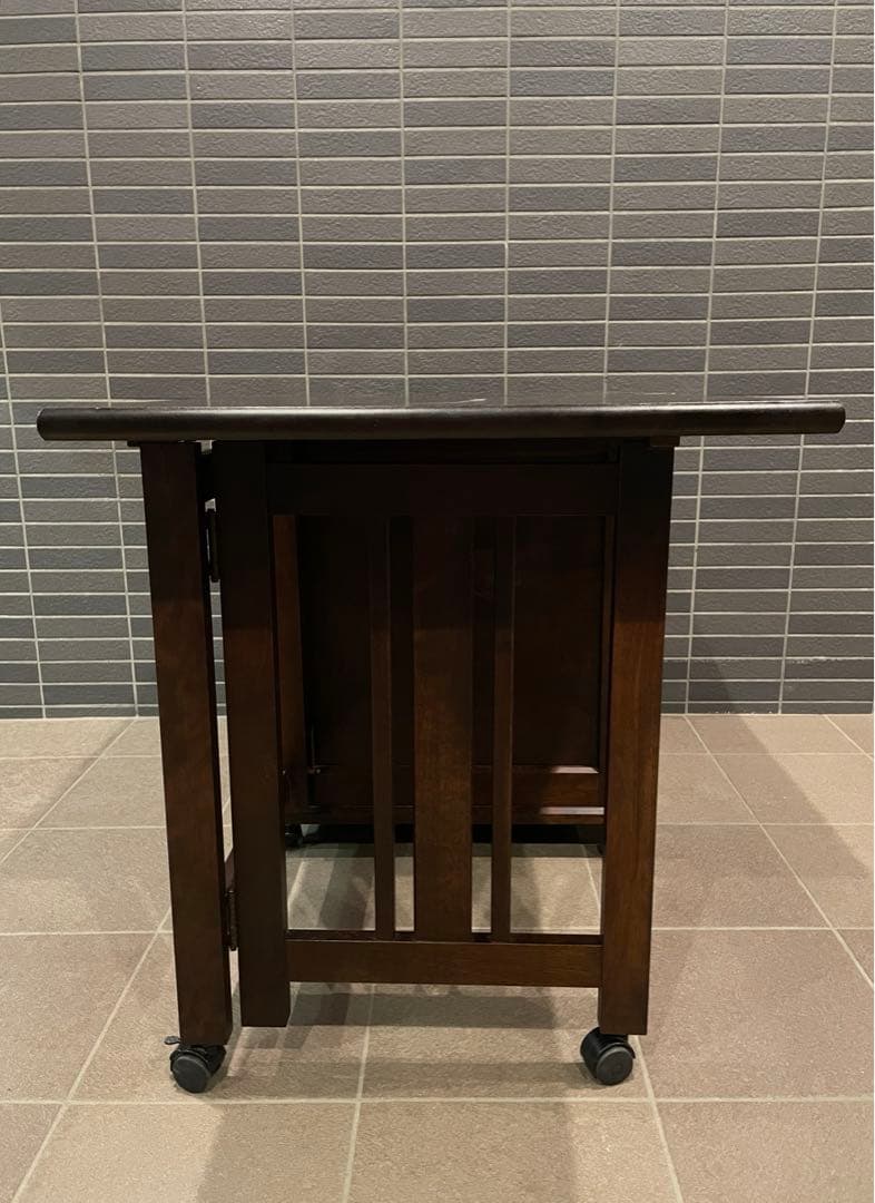 mos　希少モデル　北海道民芸家具　折り畳み天板が魅力の片袖机