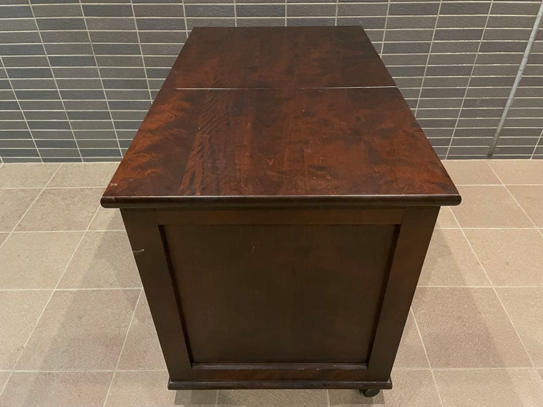 mos　希少モデル　北海道民芸家具　折り畳み天板が魅力の片袖机