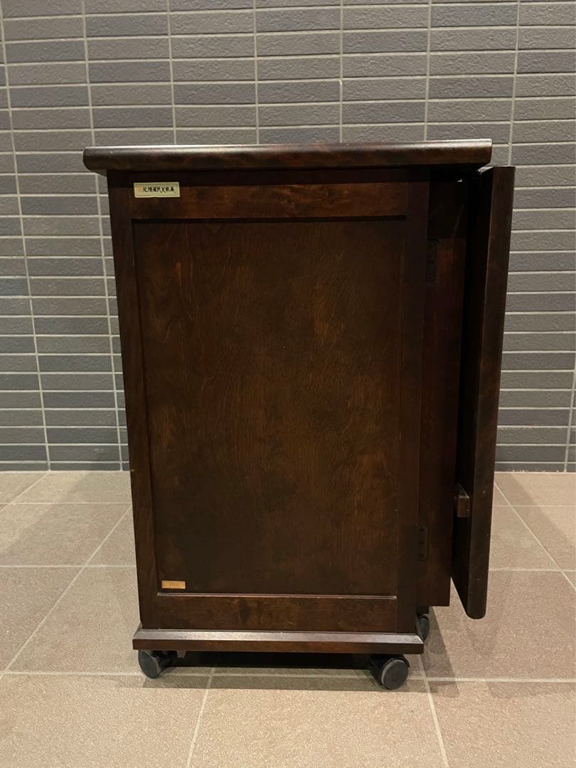 mos　希少モデル　北海道民芸家具　折り畳み天板が魅力の片袖机