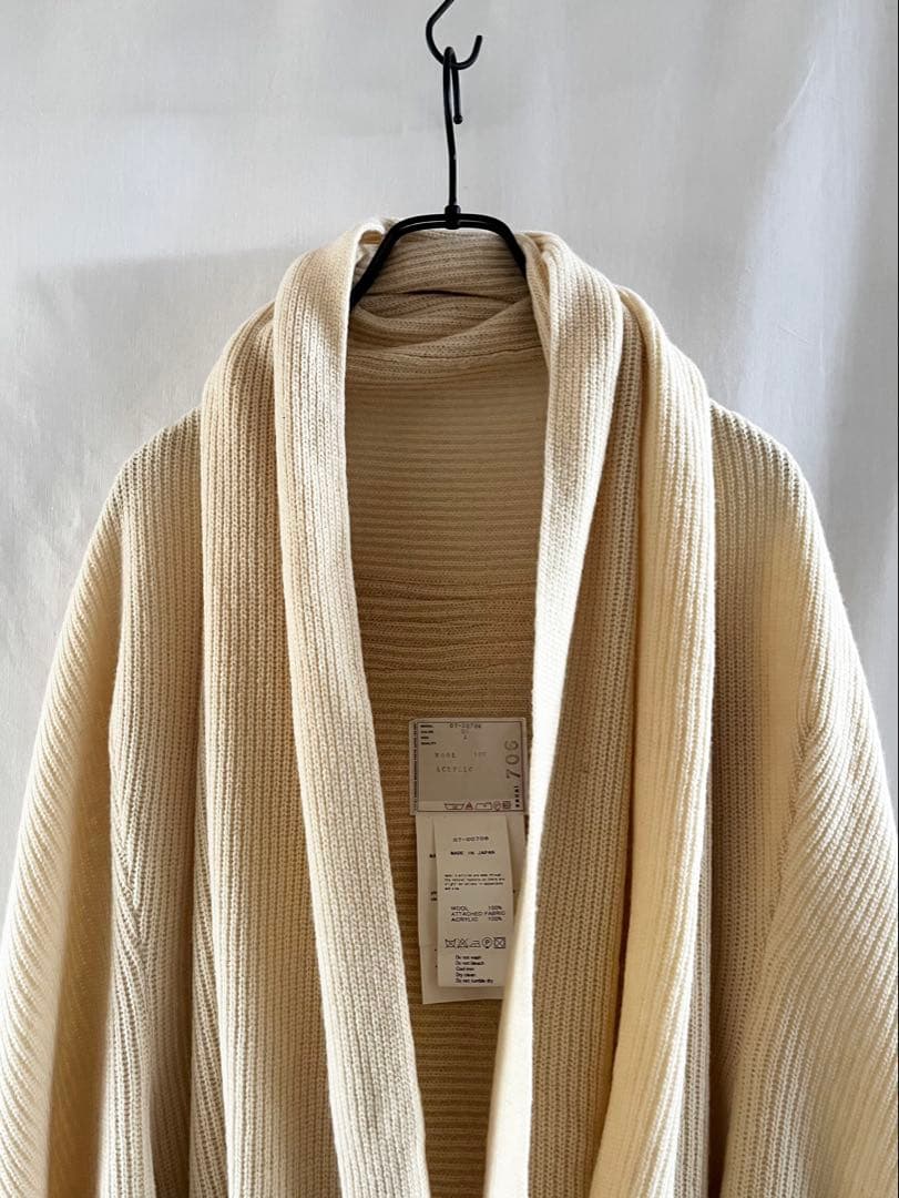 sacai サカイ ショールカラー ニットポンチョ カーディガン