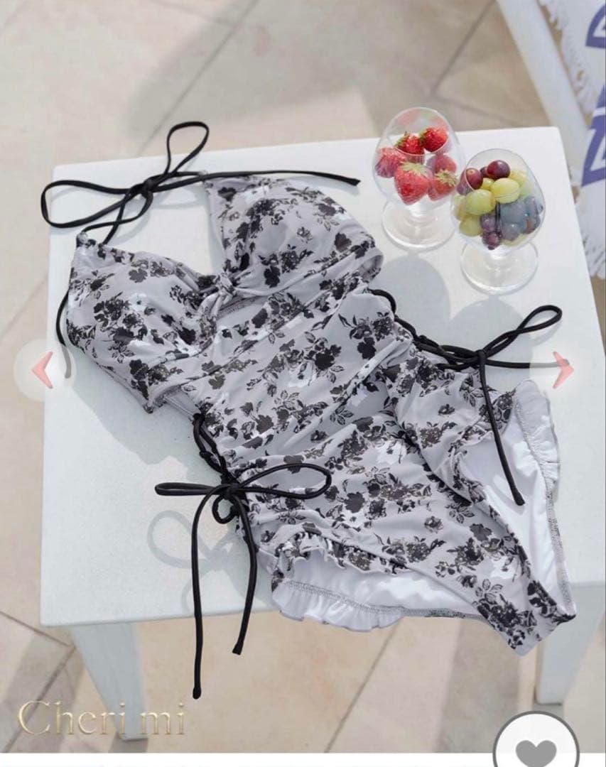 シェリミー　フラワーレースアップワンピース　水着