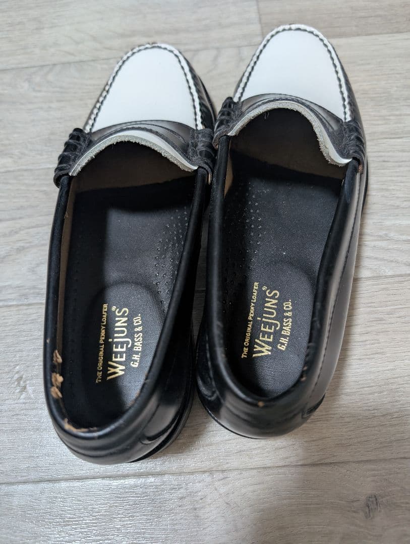 GHbass Weejuns ブラック/ホワイト ローファー