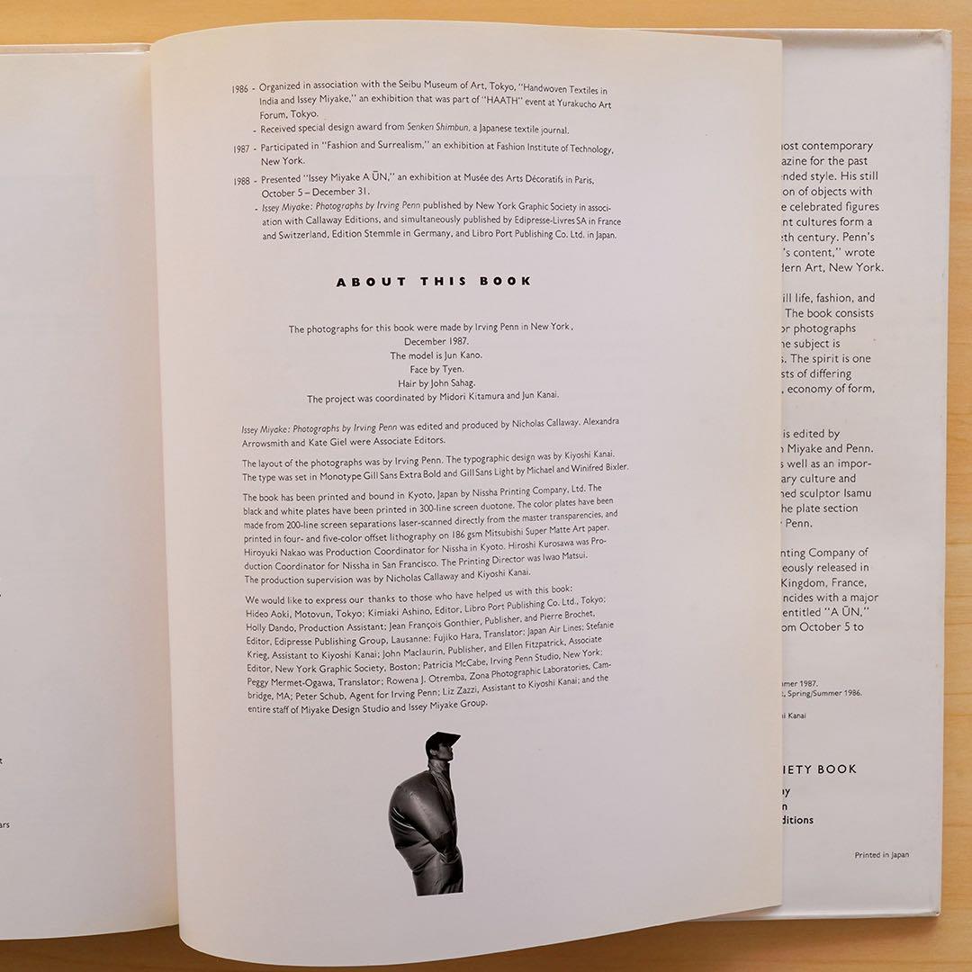 ISSEY MIYAKE 写真集　アーヴィング・ペン 撮影