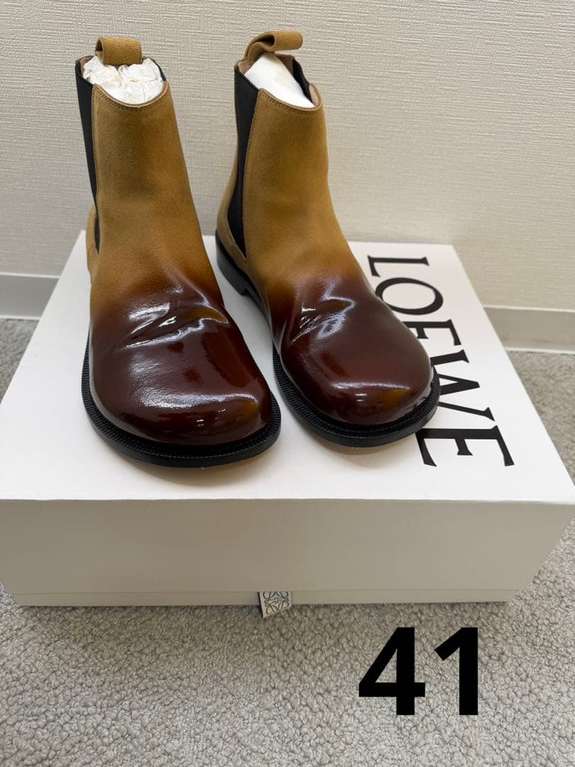 LOEWE カンポチェルシーブーツ 41 ブラウン/ベージュ