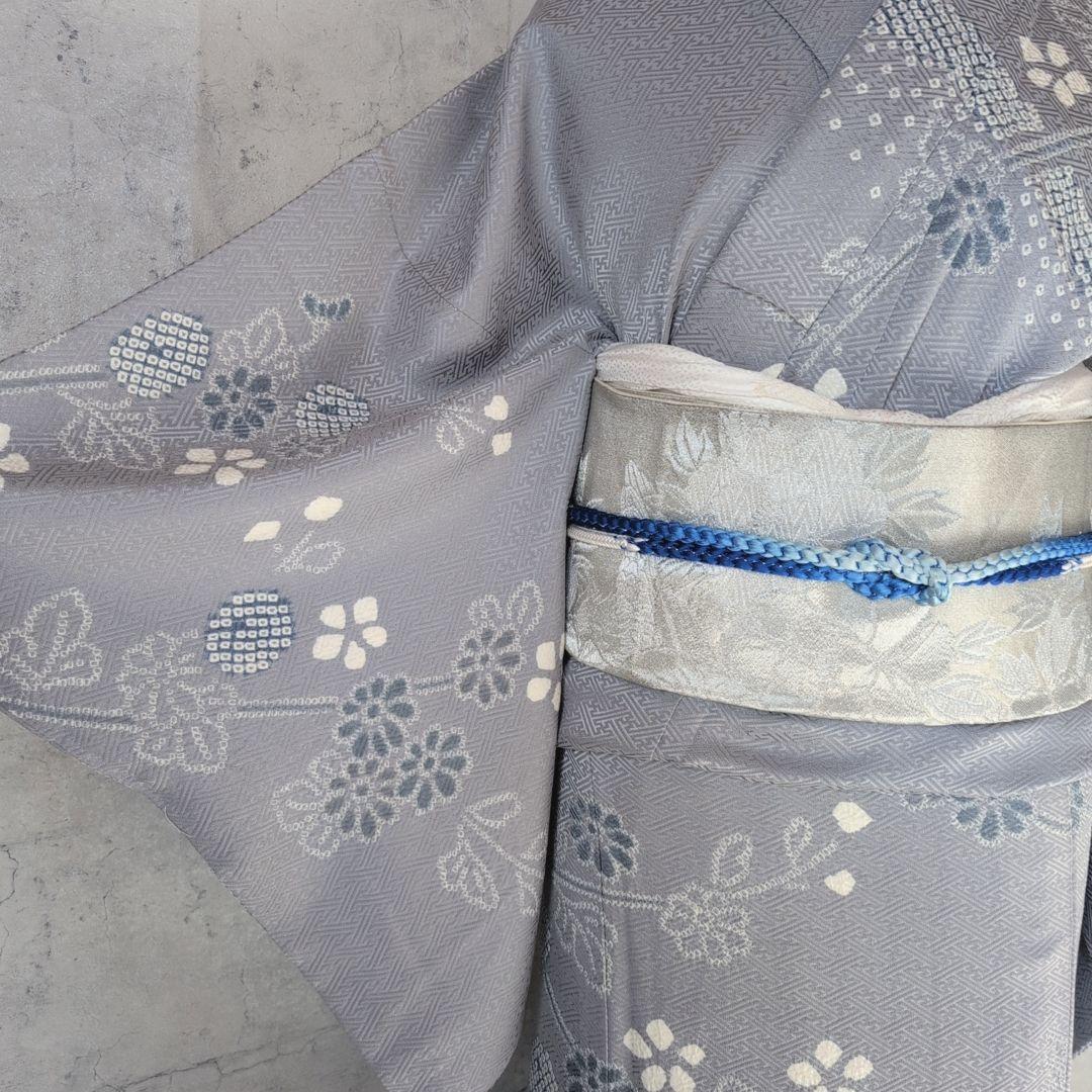 訪問着　フルセット　着物　正絹　絞り　トールサイズ　薄紫　花　C1