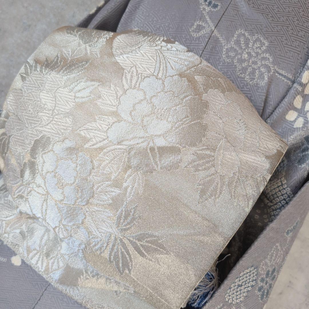 訪問着　フルセット　着物　正絹　絞り　トールサイズ　薄紫　花　C1