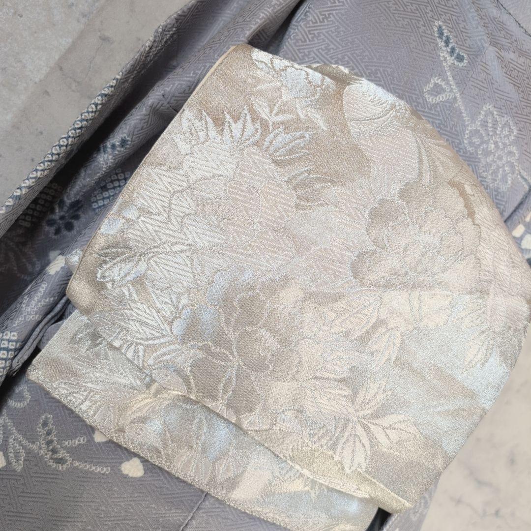 訪問着　フルセット　着物　正絹　絞り　トールサイズ　薄紫　花　C1