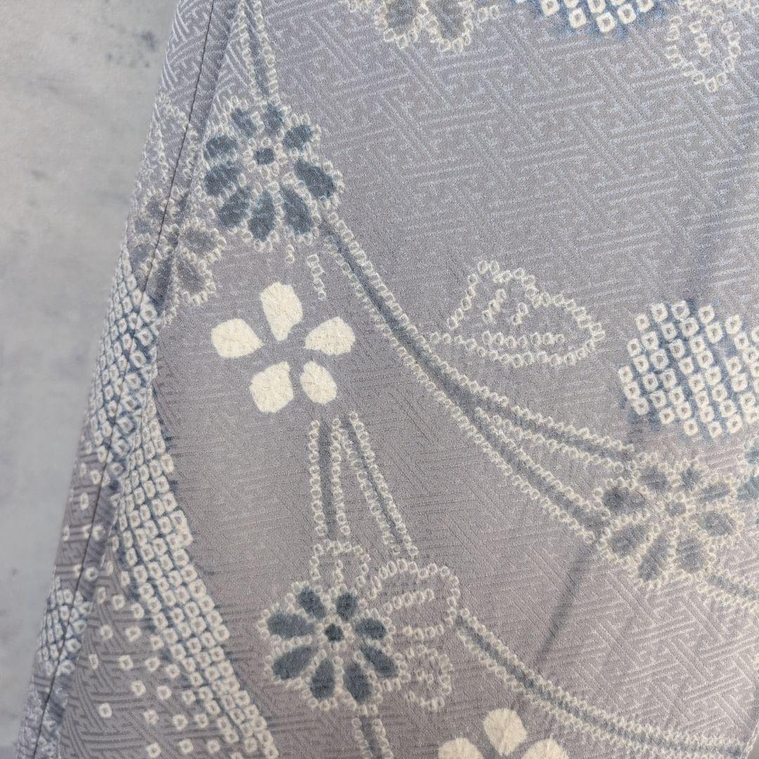 訪問着　フルセット　着物　正絹　絞り　トールサイズ　薄紫　花　C1