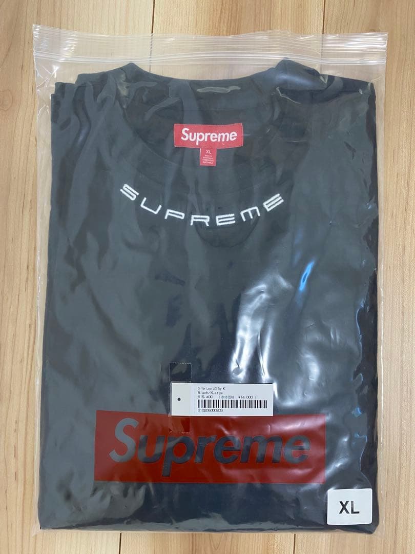 Supreme Collar Logo L/S Top ブラック XL