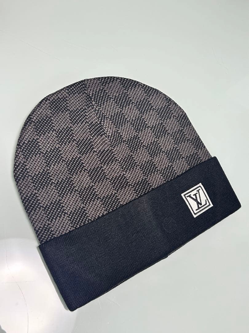 ヴィトン チェック柄ニット帽