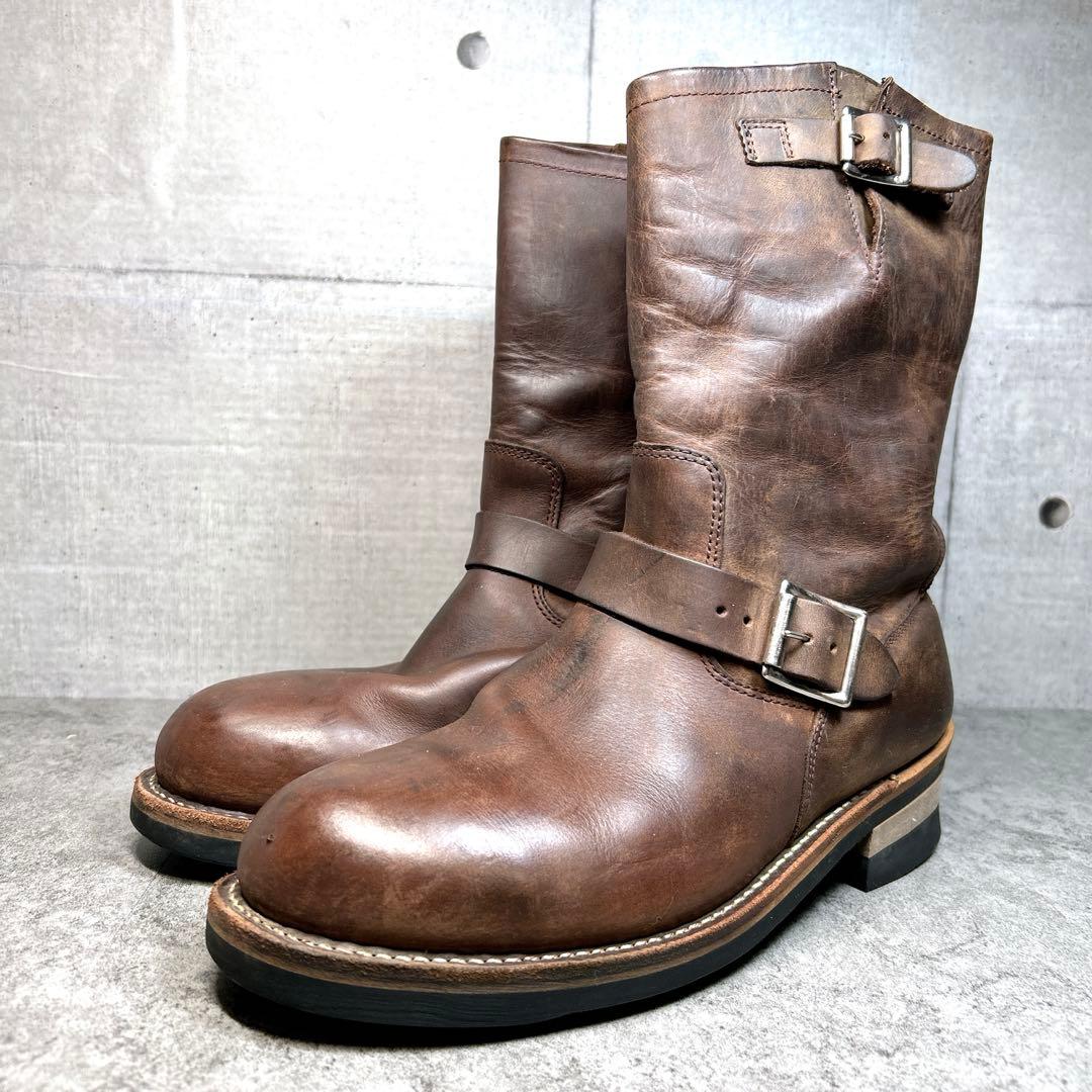 大人気【Hawkins】エンジニアブーツ/オイルド加工/廃盤/ワークブーツ/茶色