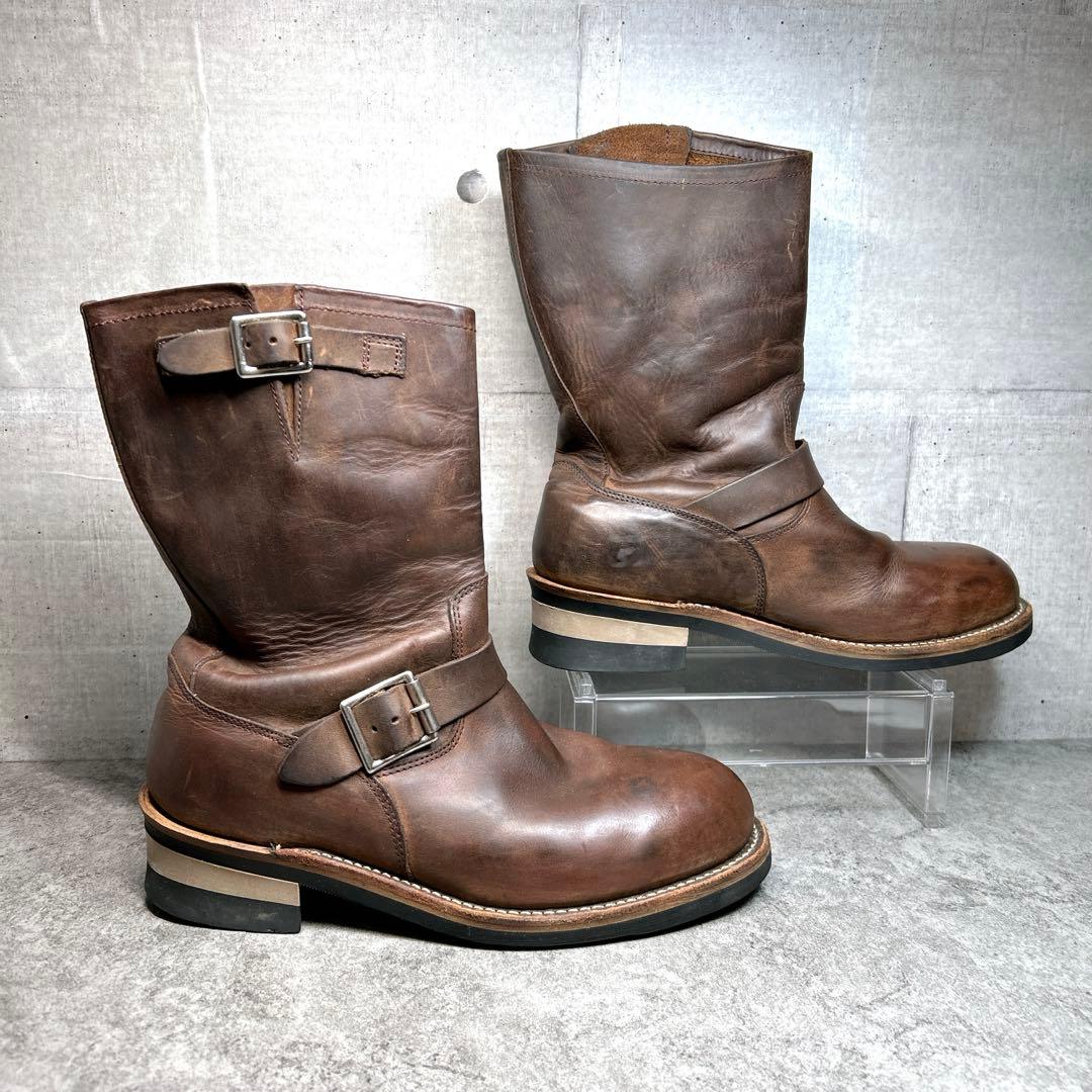 大人気【Hawkins】エンジニアブーツ/オイルド加工/廃盤/ワークブーツ/茶色