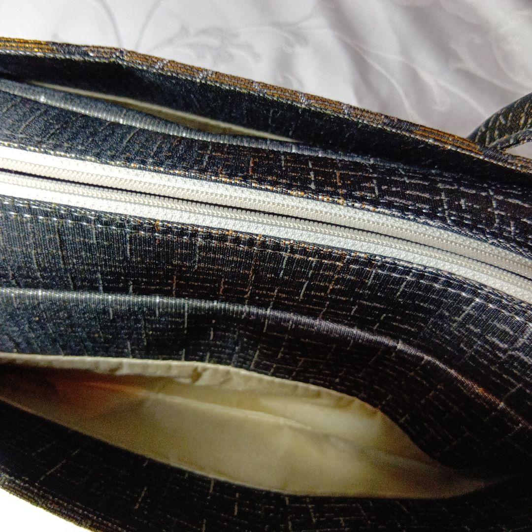 利休バック　幾何学模様 金色 銀色　お値下