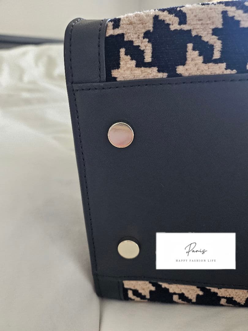 【kate spade】 ハウンドトゥース トートバッグ