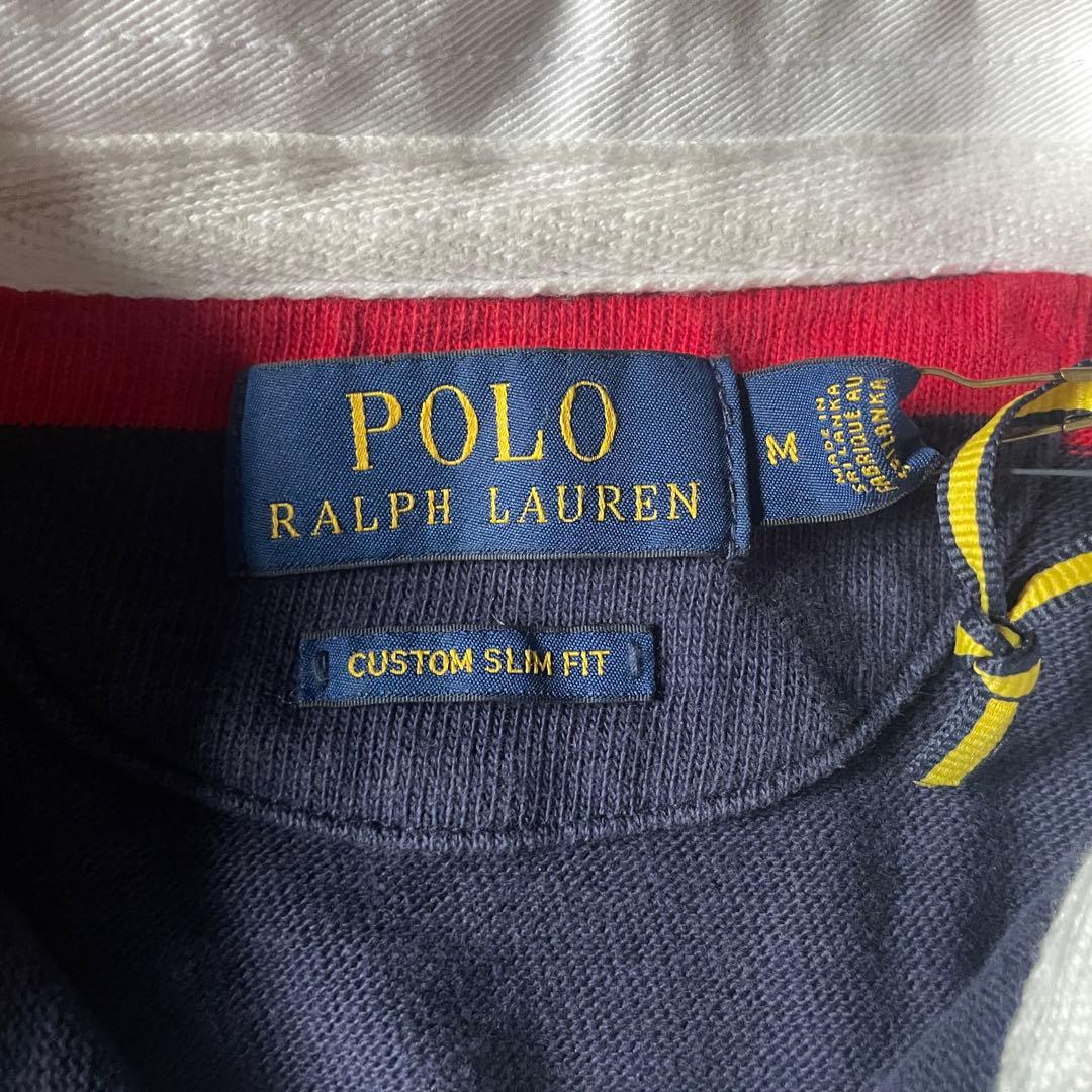 【未使用】ポロラルフローレン　ラガーシャツ ストライプ　Mサイズ