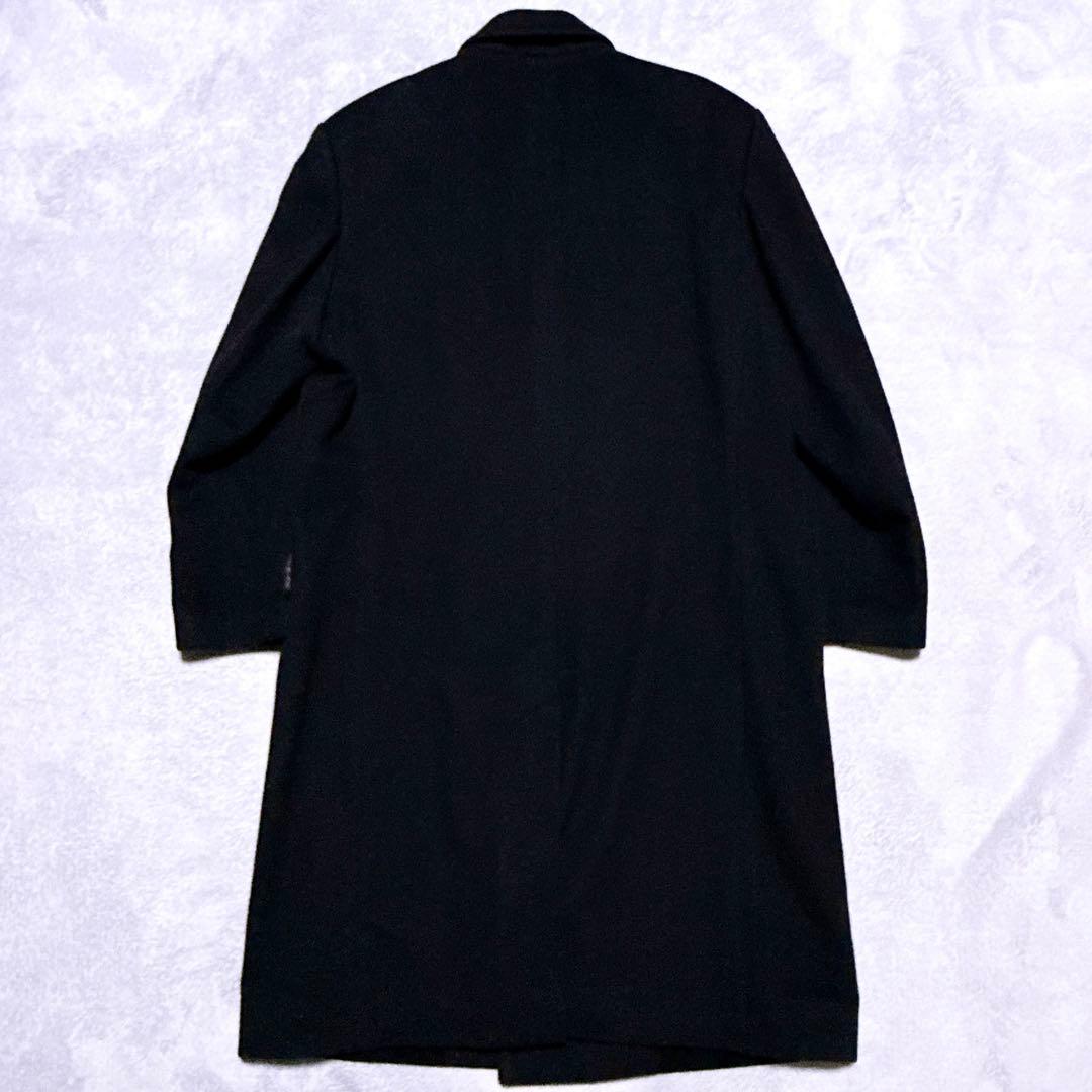 【未使用】CASHMERE ウールカシミヤ ダブル ロングコート マキシ丈 黒