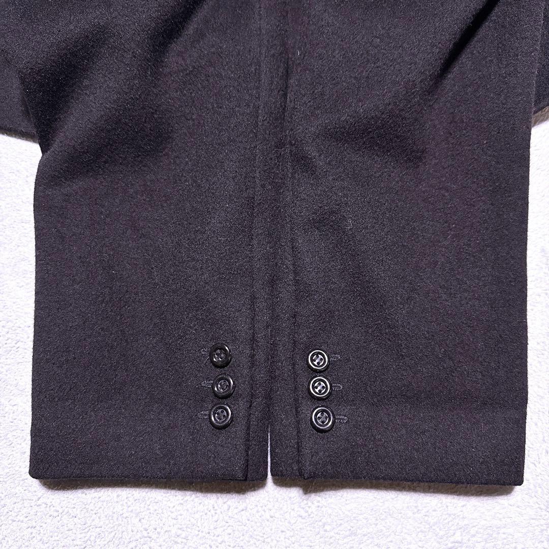 【未使用】CASHMERE ウールカシミヤ ダブル ロングコート マキシ丈 黒