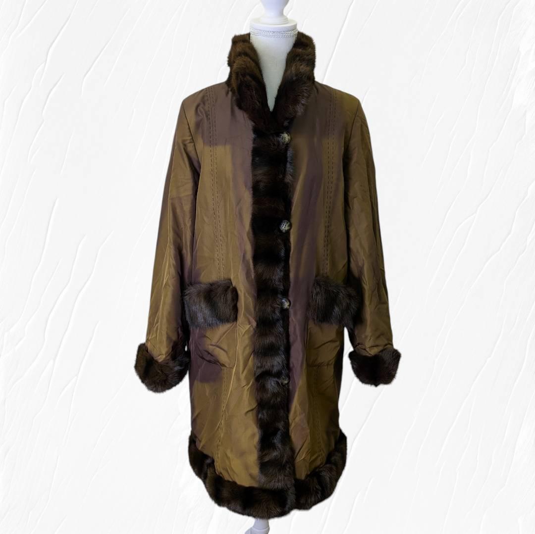 BALMAIN バルマン 毛皮 コート リバーシブル シルク１００％ ９号サイズ
