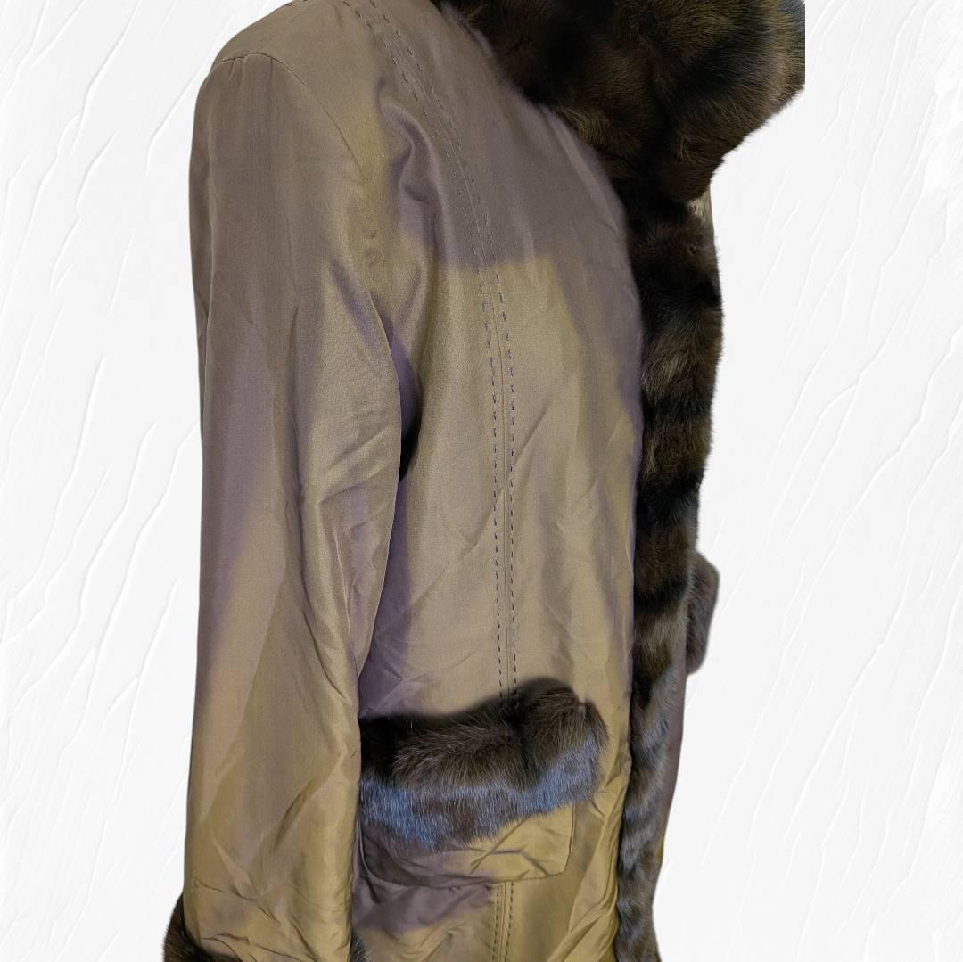 BALMAIN バルマン 毛皮 コート リバーシブル シルク１００％ ９号サイズ