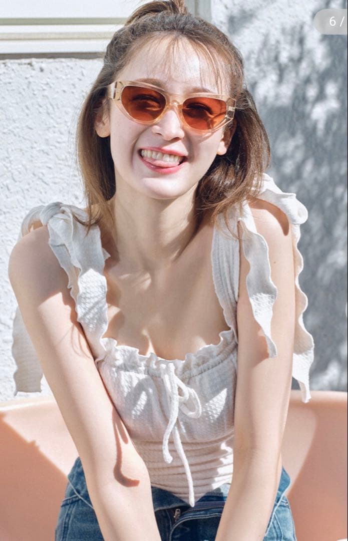 ショルダーリボンスウィムウェア　ホワイト