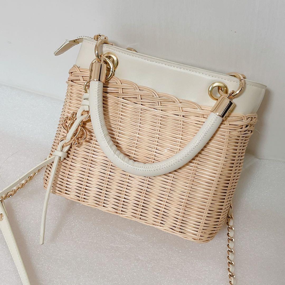 RANDA チェーンショルダー2WAYカゴバッグ