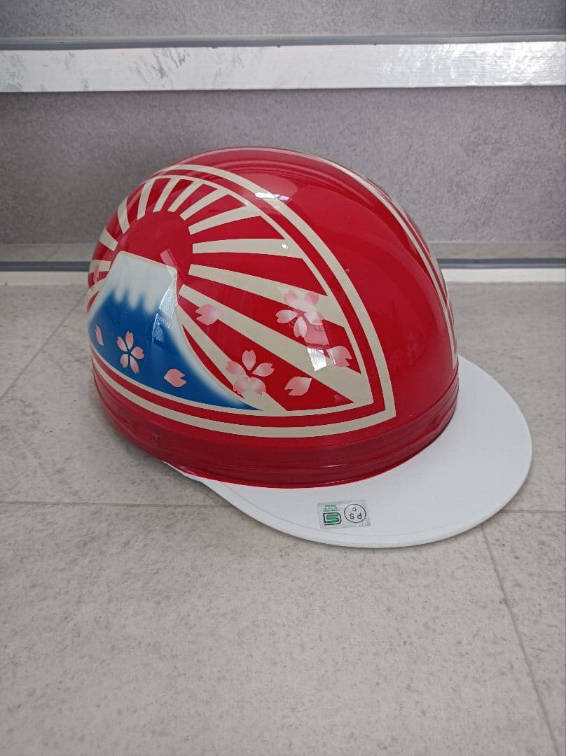 カスタムコルク半　赤✘アイボリー富士日章　桜花