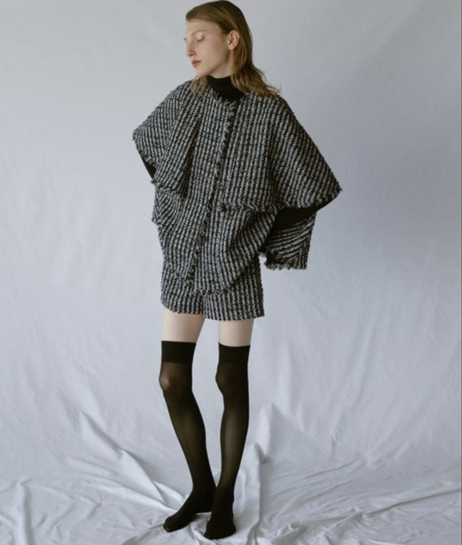 コート アウター ツイードケープジャケット レディース