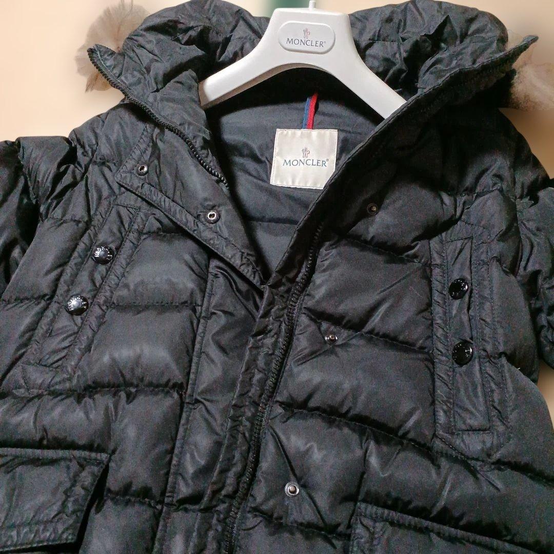 MONCLERブラックロングコートサイズ0(国内正規品)