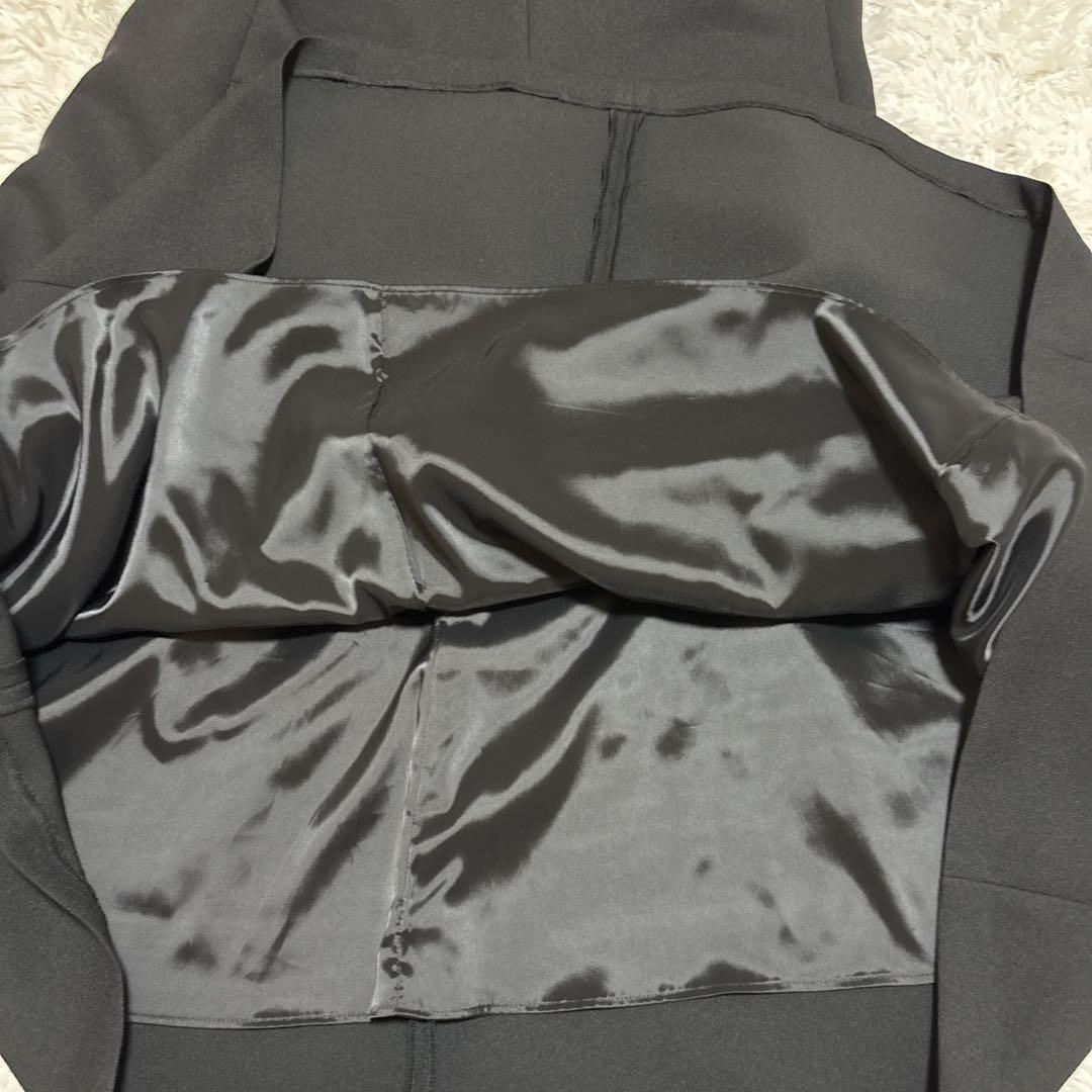 Maglie for white 黒 Vネック ワンピース Aライン 裏地付17