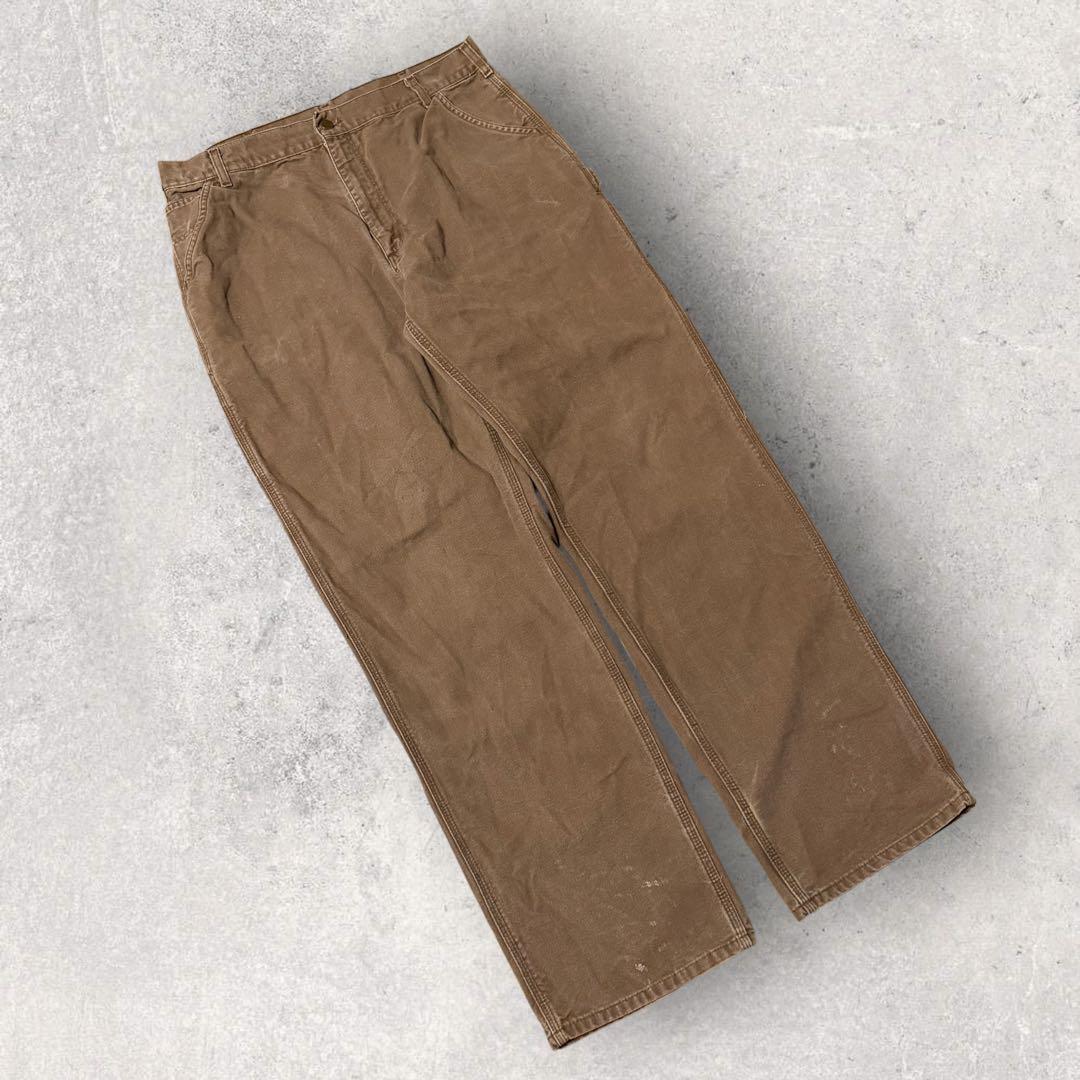 【カーハート】ワークパンツ　ペインターパンツ　38×36 茶色　ダック地　j