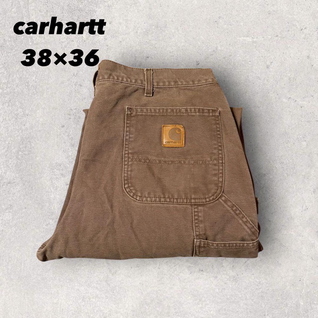 【カーハート】ワークパンツ　ペインターパンツ　38×36 茶色　ダック地　j