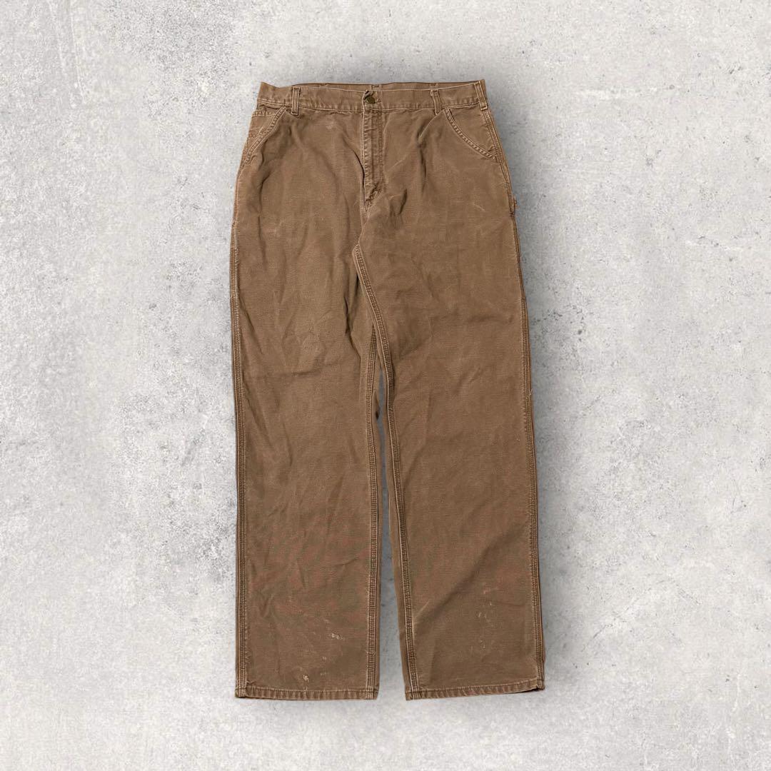 【カーハート】ワークパンツ　ペインターパンツ　38×36 茶色　ダック地　j