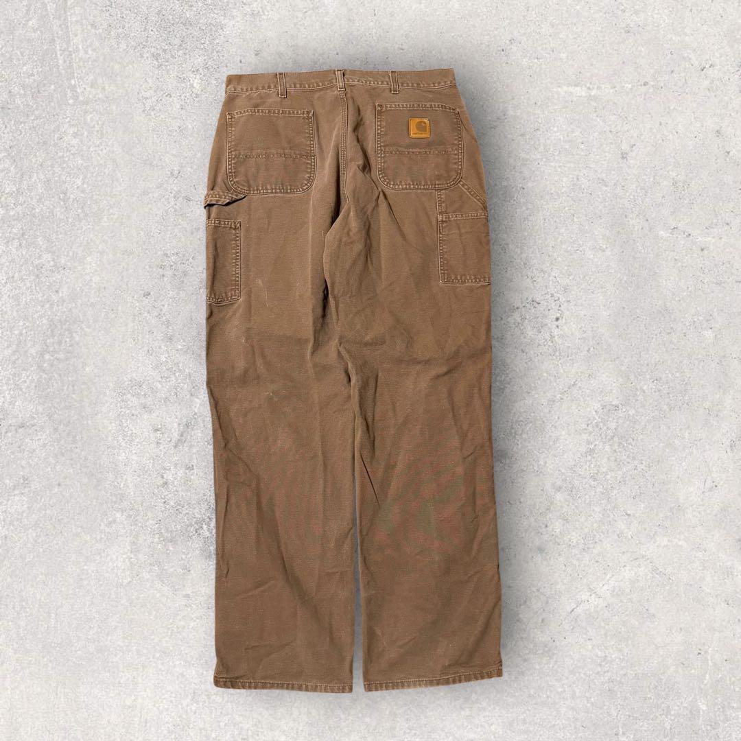 【カーハート】ワークパンツ　ペインターパンツ　38×36 茶色　ダック地　j