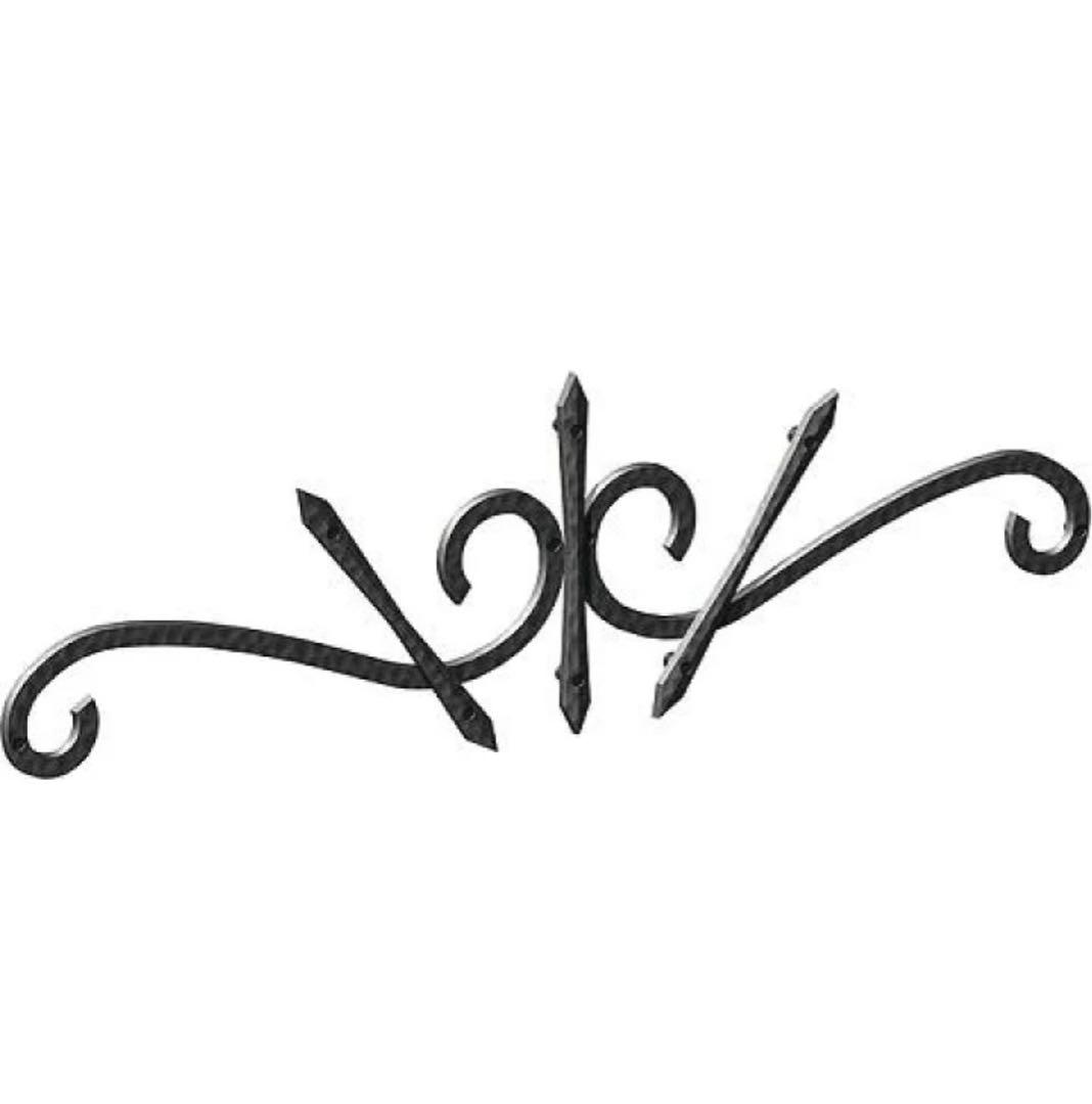 壁飾り 外壁 アイアン風 妻飾り ワイド型 35型 黒 シンボル［s.k]