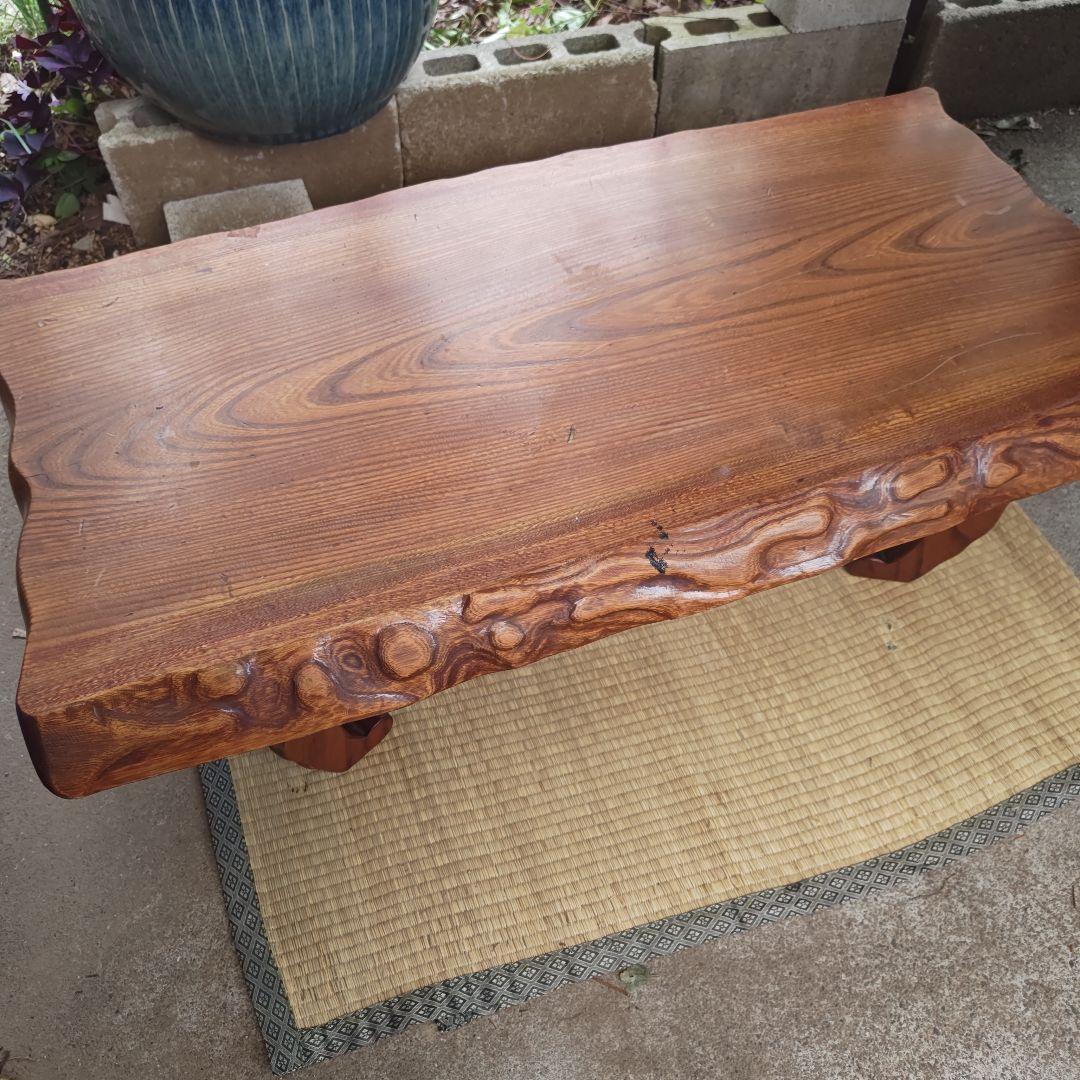 昭和レトロ　無垢材　小型座卓　ちゃぶ台　古民家　当時物