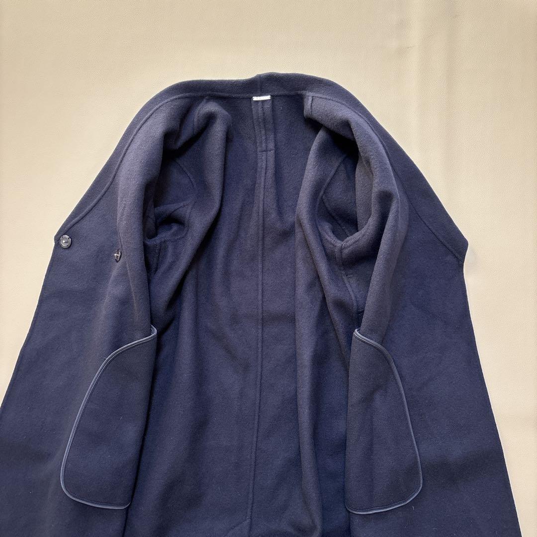 SNIDEL スナイデル シャルムビッグカラーロングコート リバーコート 紺