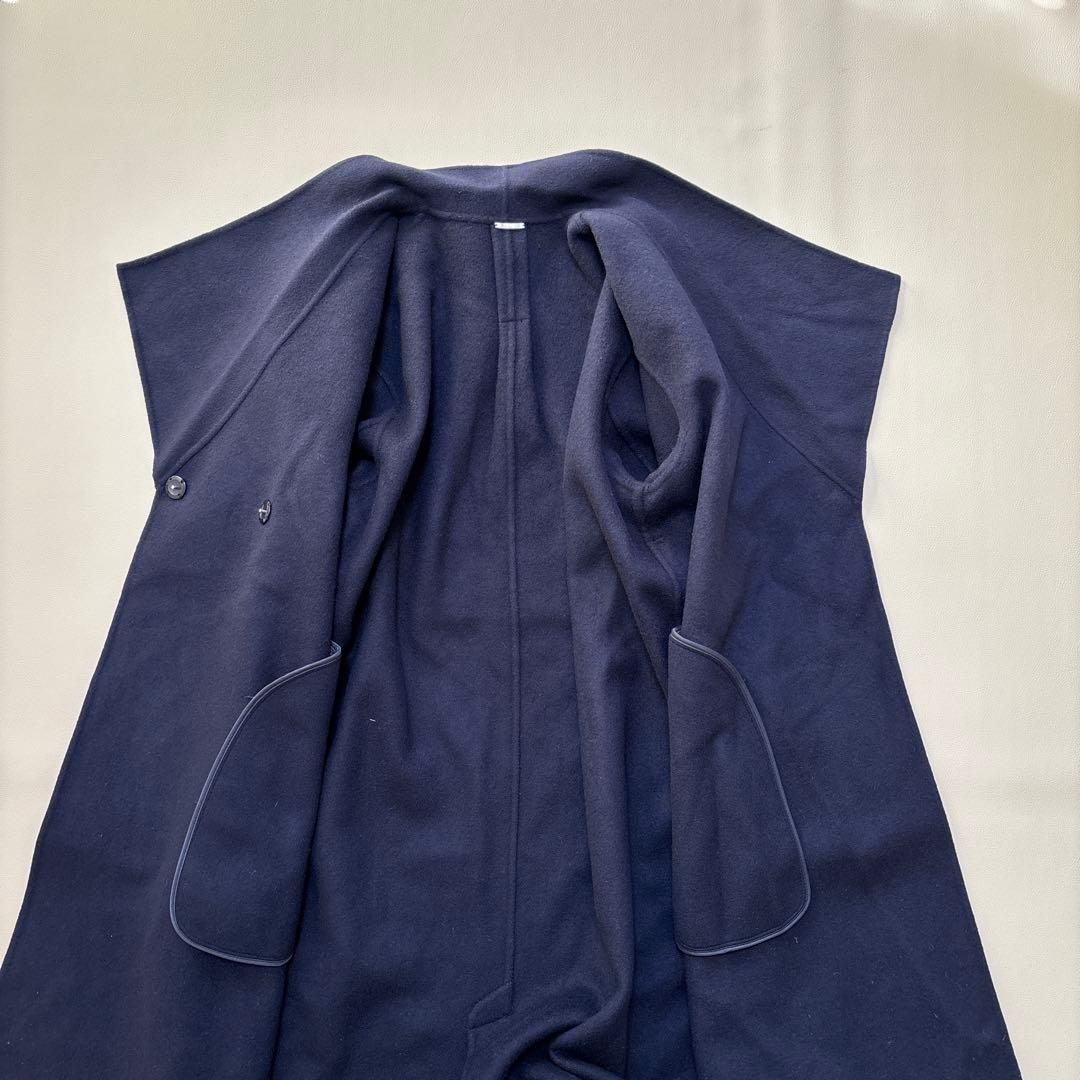 SNIDEL スナイデル シャルムビッグカラーロングコート リバーコート 紺