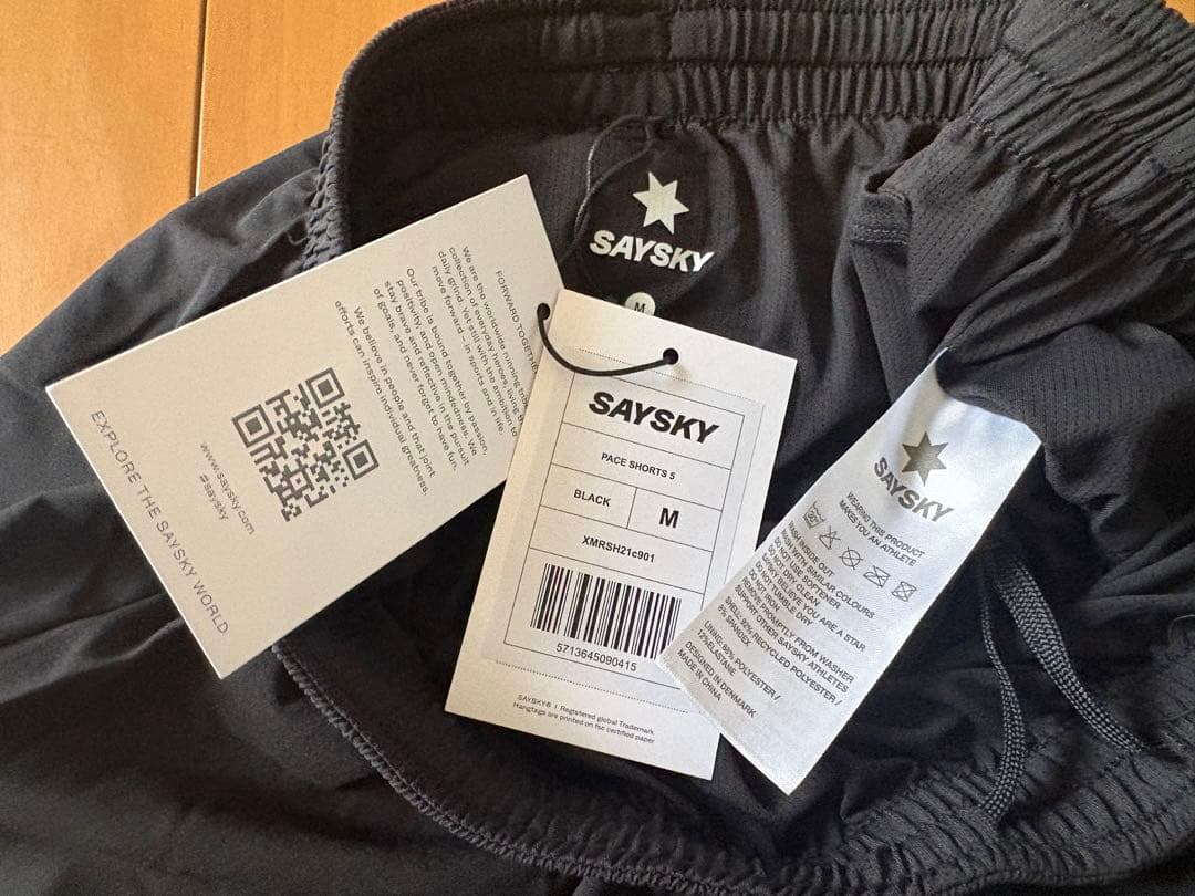 SAYSKYランニングショーツ 5INCH - BLACK Mサイズ